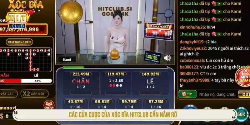 Luật Chơi Xóc Đĩa HITCLUB Và Mẹo Cược Đỉnh Cao Các cửa cược của xóc đĩa Hitclub cần nắm rõ
