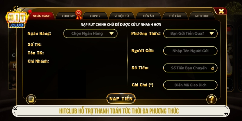 Hitclub centra - Trang Chủ Hit Club, Tải App iOS/APK Mới Nhất HITCLUB hỗ trợ thanh toán tức thời đa phương thức