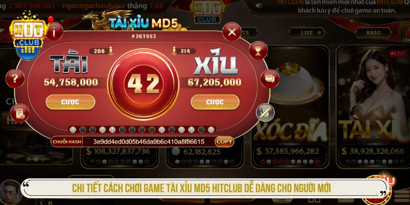 Tài Xỉu MD5 HITCLUB - Cách Chơi Dễ Thắng Cho Người Mới Nắm rõ toàn bộ luật chơi Tài xỉu MD5 khi tham gia Hitclub
