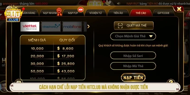 Xây dựng thói quen giao dịch an toàn giúp hạn chế lỗi nạp tiền