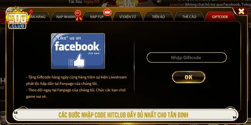 Code HITCLUB Mới Hôm Nay - Nhận Giftcode Giá Trị Cực Cao Các bước nhập code Hitclub đầy đủ nhất cho tân binh
