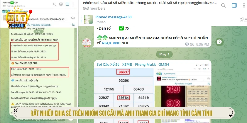 Tác Giả Rất nhiều chia sẻ trên nhóm soi cầu mà anh tham gia chỉ mang tính cảm tính